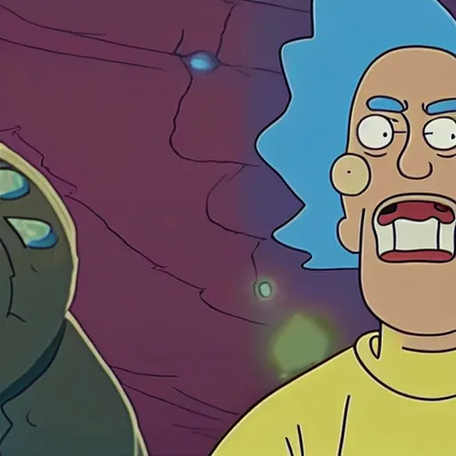 Image similar to dwayne johnson in rick and morty 4 k detailed