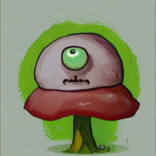Prompt: A mushroom with cute eyes