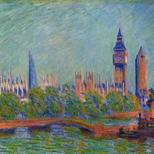 Image similar to London in the style of Monet