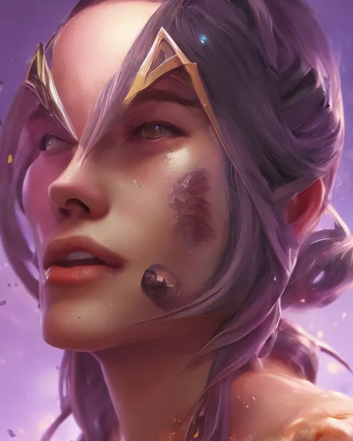 Image similar to league of legends portrait, au naturel, hyper detailed, digital art, trending in artstation, cinematic lighting, studio quality, smooth render, unreal engine 5 rendered, octane rendered, art style by klimt and nixeu and ian sprigger and wlop and krenz cushart.