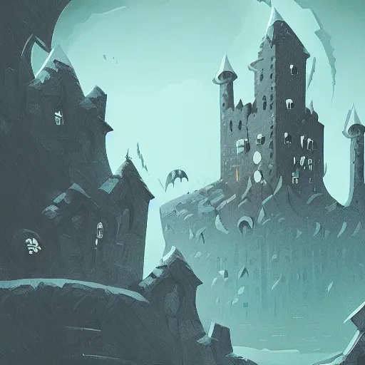 Prompt: lovecraftian castle scenery, sharp focus, illustration, art by petros afshar