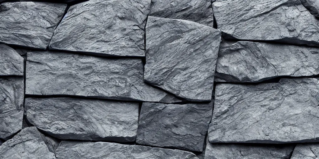 Prompt: a block of slate, layered, jagged, backlit, photo, realistic, 8k