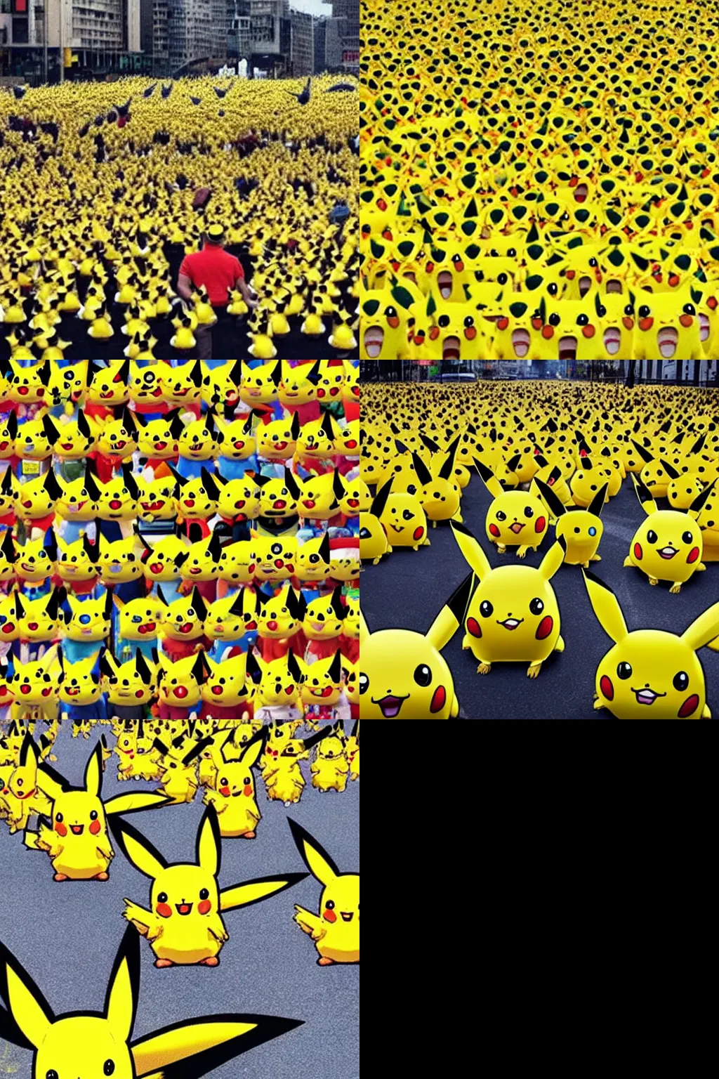 Prompt: 500000000 pikachu's take over the world