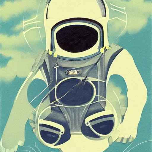 Image similar to a cat astronaut floating in space