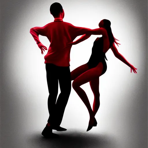 Image similar to semi realistic portrait Salsa Dancing inside the water by Stanley Artgerm Lau, AquaSixio, strong red rim light, Gesture draw, Salsa Social Dance, couple, Salsa tricks, Noir fog dark background, WLOP, Rossdraws, Gesture draw, James Jean, Andrei Riabovitchev, Marc Simonetti, and Sakimichan, trending on artstation