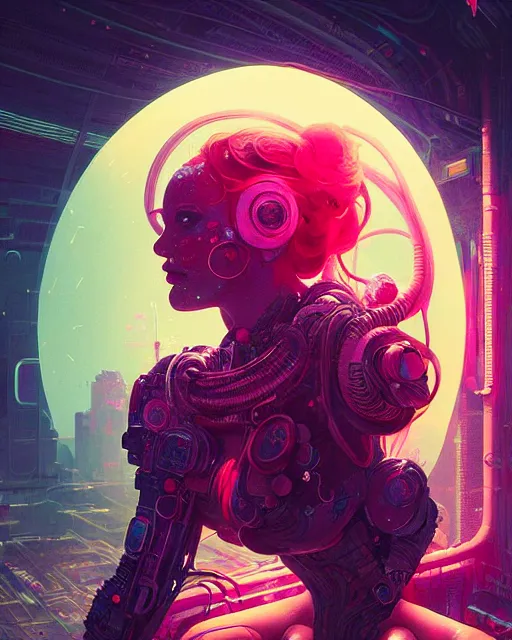 Prompt: portrait of a beautiful woman monster astronaut, intricate abstract. cyberpunk, intricate artwork, bathed in light, octane render, unreal engine, gaudy colors, greg rutkowski, loish, rhads, beeple, makoto shinkai and lois van baarle, ilya kuvshinov, rossdraws, tom bagshaw, alphonse mucha, global illumination