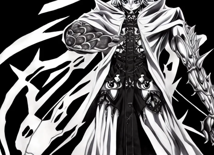 Image similar to shin megami tensei art of a demon called black! volga!!, gaz!!!! car!!!!!!!!!!!!!!!!, art by kazuma kaneko, demonic! compedium!, digital drawing, white background, high quality, highly detailed