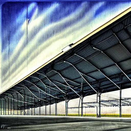 Image similar to immense aircraft hanger by konrad wachsman