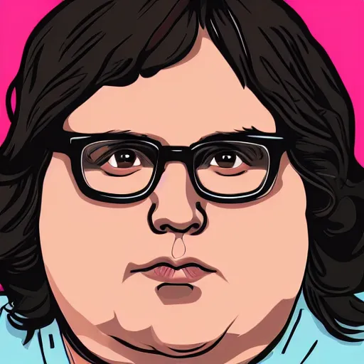 Image similar to andy milonakis & clark duke hybrid, vector, svg sticker art