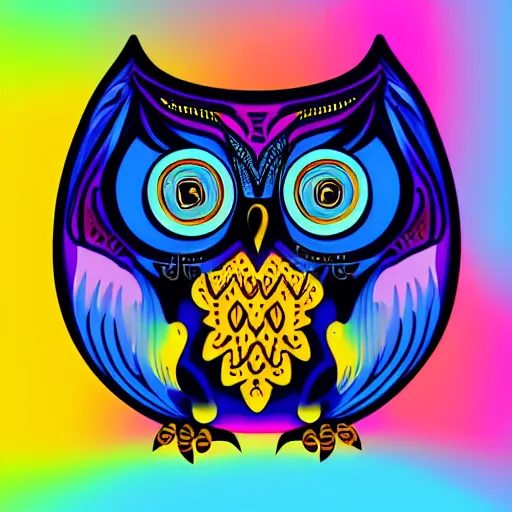 Prompt: cosmic owl , vector illustration