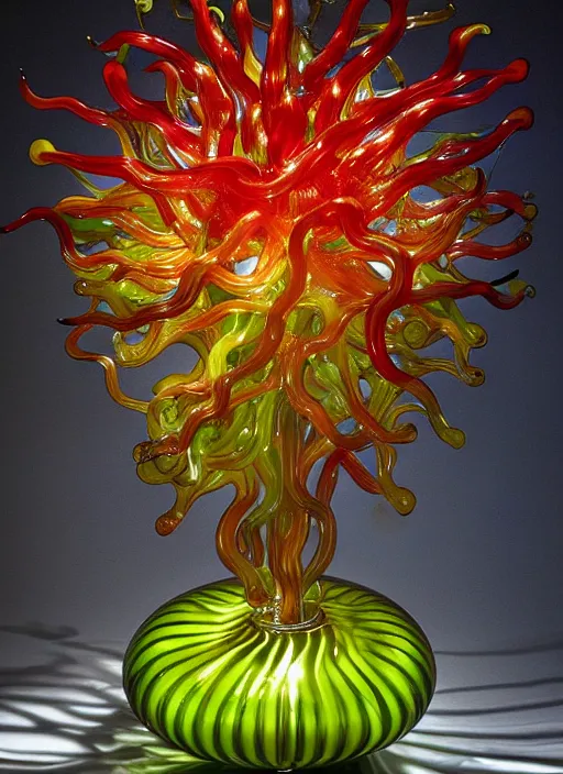 Image similar to a table light designed by dale chihuly