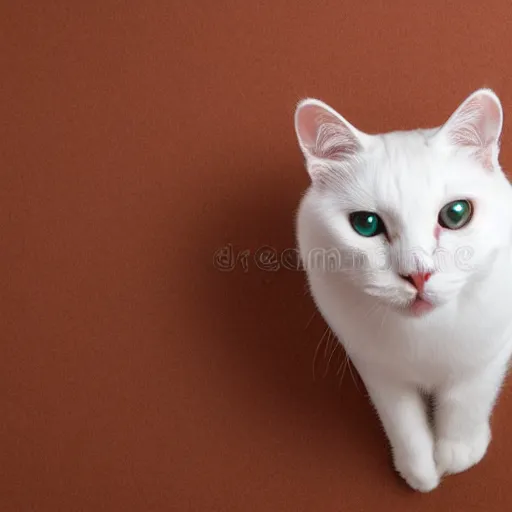 Image similar to a white cat with a hat on its head, a stock photo by Miao Fu, shutterstock contest winner, rasquache, stock photo, stylish, white background