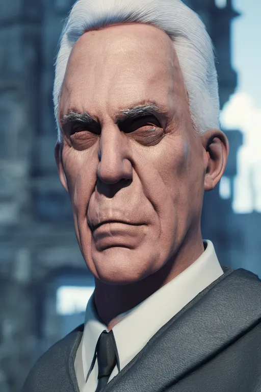 Image similar to Judge dread Frank Drebin, Judge dread, extremely detailed, full face, mouth, trending on artstation, pixiv, cgsociety, hyperdetailed Unreal Engine 4k 8k ultra HD, WLOP