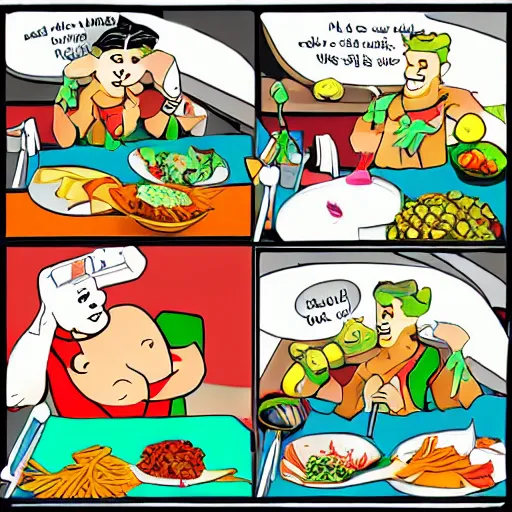 Prompt: Thai food. Cartoon style.