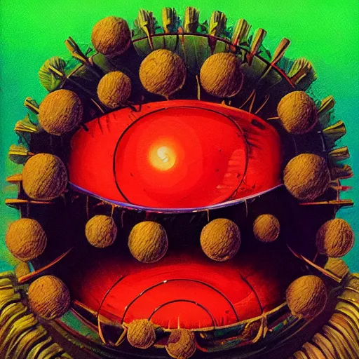 Image similar to a tennis ball monsters, mechanical, digital art, fantasy, magic, trending on artstation, ultra detailed, professional illustration by Basil Gogos