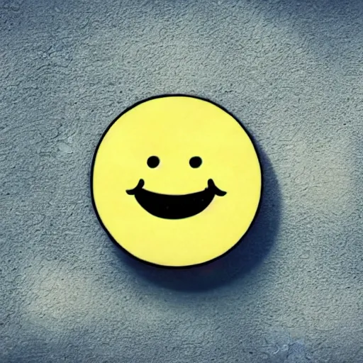 Image similar to circular yellow smiling cartoon face licking itself, very happy, YUMMYS CALLS