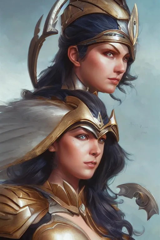 Image similar to amazon valkyrie athena, d & d, fantasy, portrait, highly detailed, headshot, digital painting, trending on artstation, concept art, sharp focus, illustration, art by artgerm and greg rutkowski and magali villeneuve