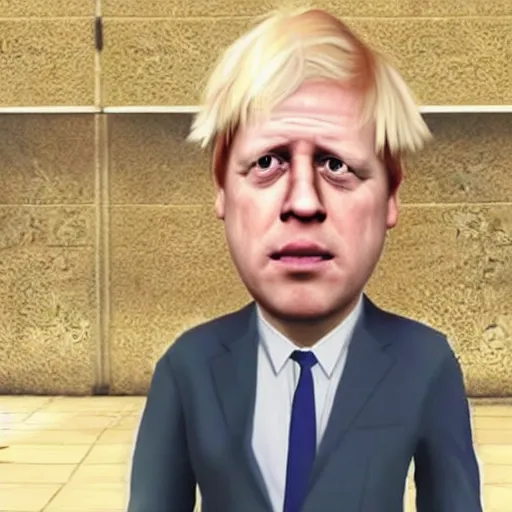 Prompt: a screenshot of boris johnson in the gta v. 3 d rendering. unreal engine. amazing likeness. very detailed. cartoon caricature