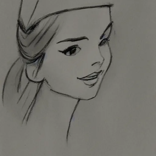 Image similar to milt kahl sketch of victoria justice as princess padme from star wars episode 3