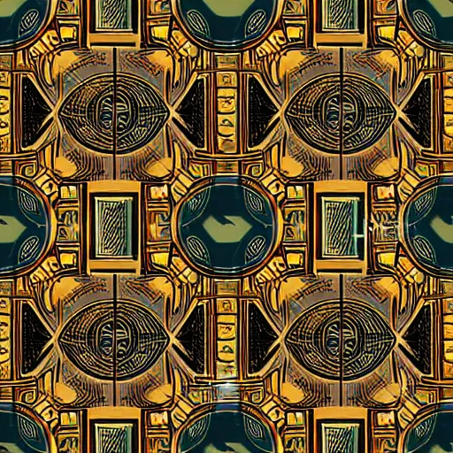 Prompt: seamless texture art deco styling ancient alien symbols