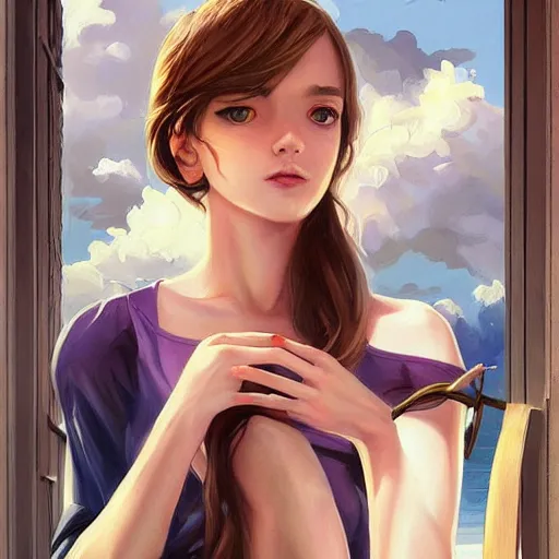 Image similar to a beautiful painting representative of the art style of artgerm and wlop and wes anderson