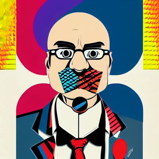 Image similar to Dr. Eggman portrait by Tristan Eaton, geometric, trending dribble, behance