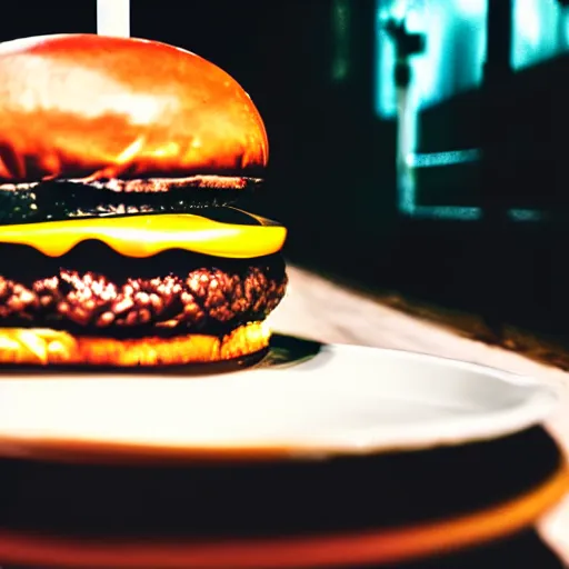 Image similar to hamburger eating people, parody horror movie high quality screenshot upload, professional photography, canon lens