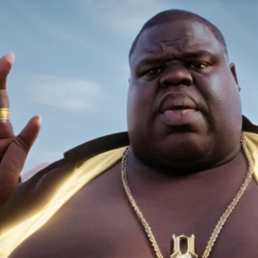 Image similar to Still of the Notorious BIG as Thanos in Avengers: Infinity War (2018)
