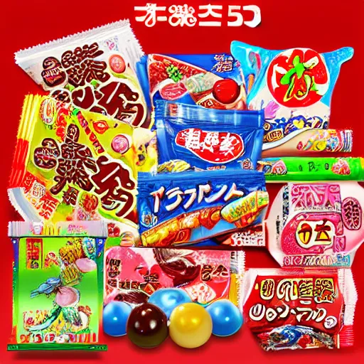 Prompt: 8 k 3 d model rendering of japanese candy package, high textured, conceptual, intricate detailed painting, illustration sharp detail, manga 1 9 9 0
