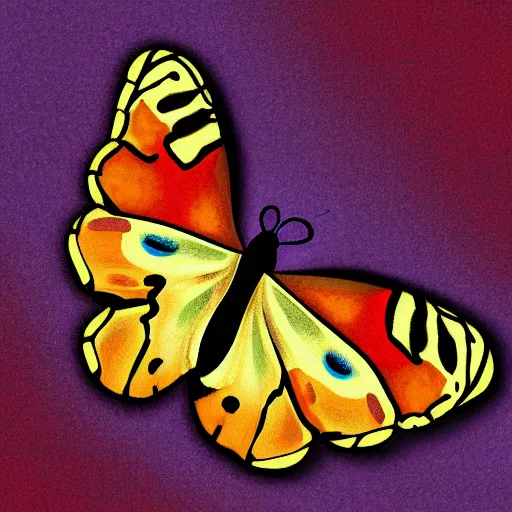 caterpillar turning into butterfly, digital art Stable Diffusion