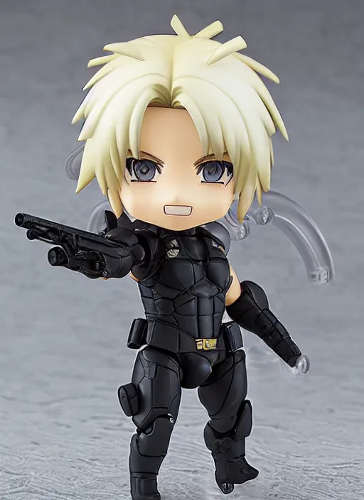 Image similar to a nendoroid of a raiden, metal gear solid, detailed product photo