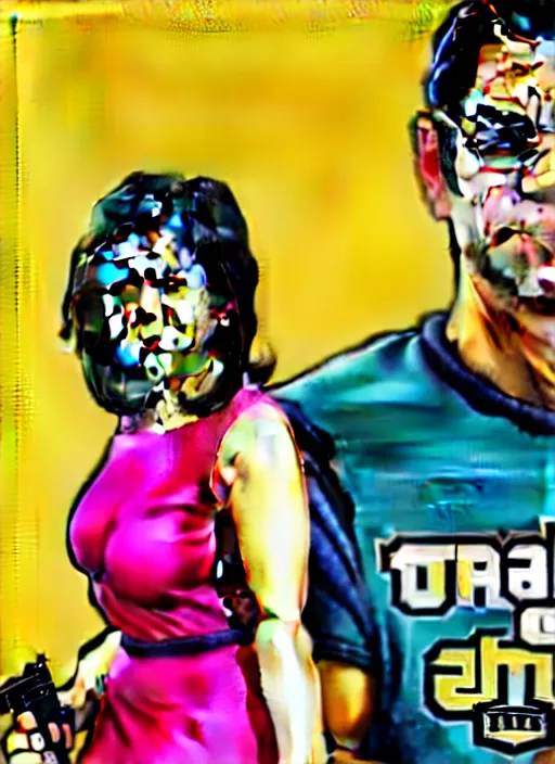 Image similar to leni robredo in grand theft auto game cover art by stephen bliss, detailed advertisement artwork, gta, gta loading screen