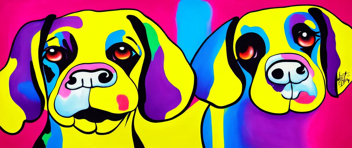 Image similar to hyperrealistic popart supercute droopy melting! multicolored ice cream with puppy eyes jason limon digital painting dramatic yellow lighting high angle hd 8k sharp shallow depth of field