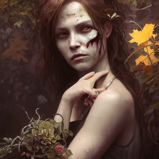 Prompt: painting painting of zombie, ultra realistic, concept art, intricate details, eerie, highly detailed, photorealistic, octane render, 8 k, unreal engine. art by artgerm and greg rutkowski and alphonse mucha