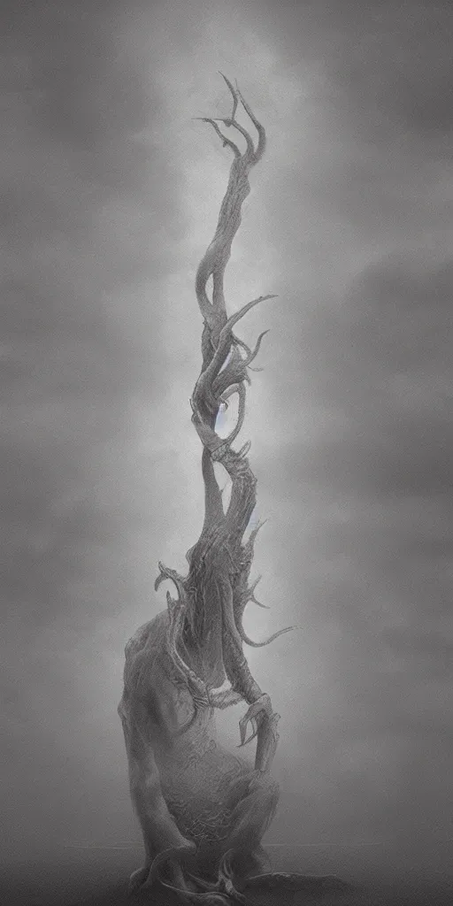 Image similar to zdzisław beksinski eldritch creature 4 k