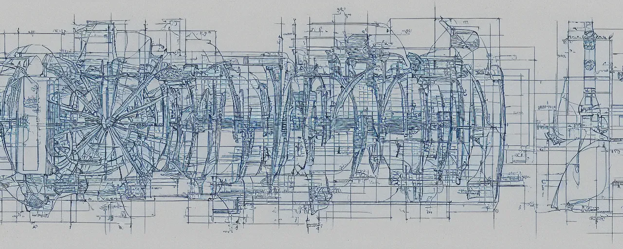 Image similar to detailed blueprints of a nuclear device