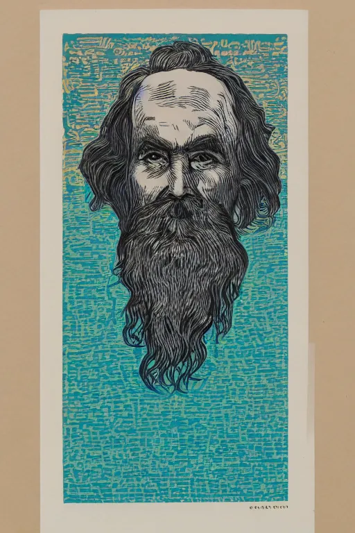 Prompt: a CMYK Risograph print of a grizzled old sea captain