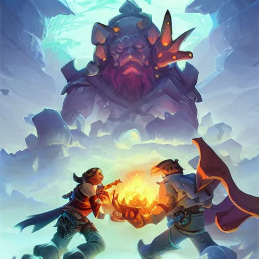 Prompt: heartstone loot stuff game icon card fantasy art, 2d game art, official art, concept art , behance hd , concept art by Jesper Ejsing, by RHADS, Makoto Shinkai