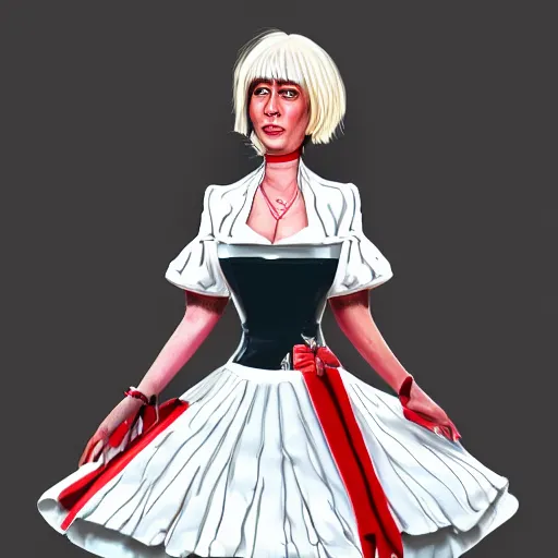 Prompt: boris johnson wearing a maid dress, digital art, trending on artstation