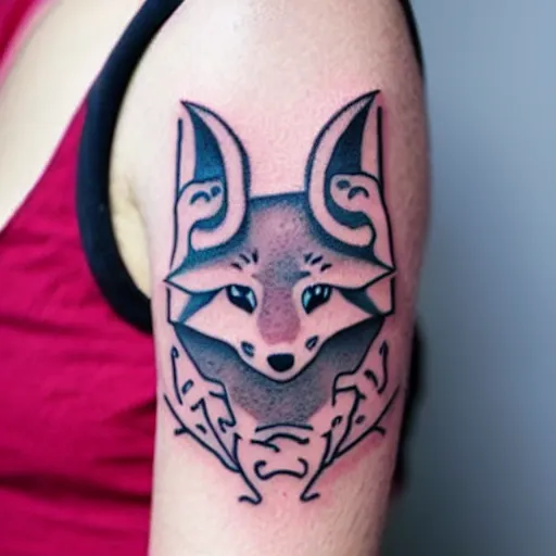 Prompt: demon fox tatoo