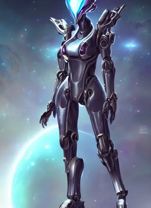 Image similar to cinematic goddess shot, cosmic sized perfectly proportioned stunning beautiful hot anthropomorphic robot mecha female dragon, in space, nebula sized, larger than galaxies, galaxy floating in palm, sleek silver armor, epic proportions, epic size, epic scale, digital art, furry art, macro art, dragon art, giantess art, warframe fanart, furaffinity, deviantart