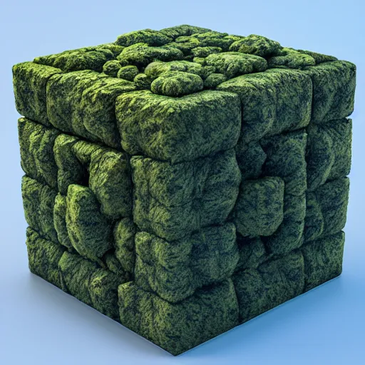 Image similar to a perfect cube made of cannabis marijuana, beautiful, octane render, nug pic, ray tracing, 8 k, unreal engine 5