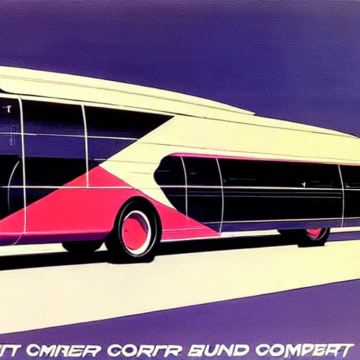 Image similar to concept art for a super compact bus, painted by syd mead, high quality