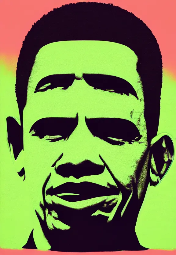 Image similar to Obama Hulk by Beeple with Andy Warhol influence