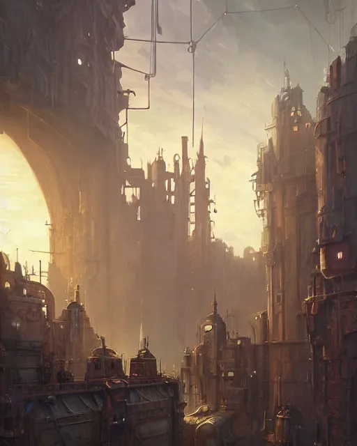 Image similar to gathering at the gallows at the courtyard of a robust dieselpunk futuristic fantasy castle, calming, uplifting mood, ultra realistic, factory, funny, small buildings, highly detailed, epic lighting, illuminated, cinematic, morning, art by eddie mendoza