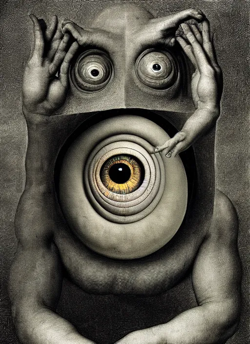 Image similar to photograph of mike wazowski by hieronymus bosch, joel peter witkin, misha gordin, gustave dore, matte painting