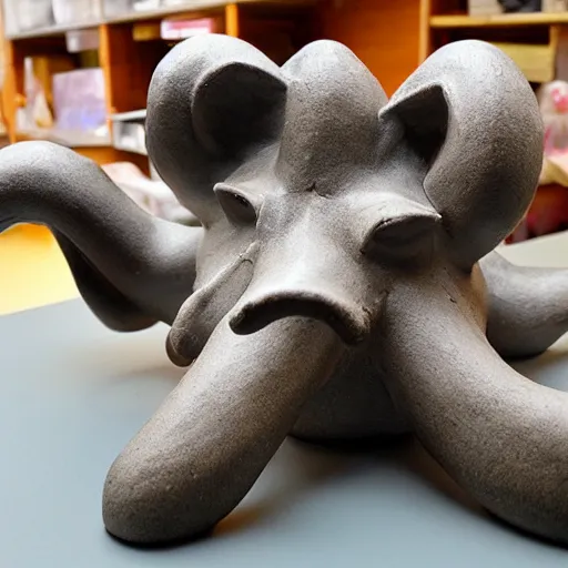 Image similar to sculpture of a pig - octopus, work in progress, neo - expressionism