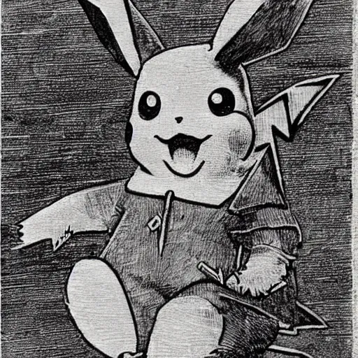 Image similar to pikachu drawn by leonardo da vinci