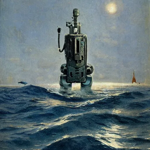 Prompt: deep sea robot by alfred stevens