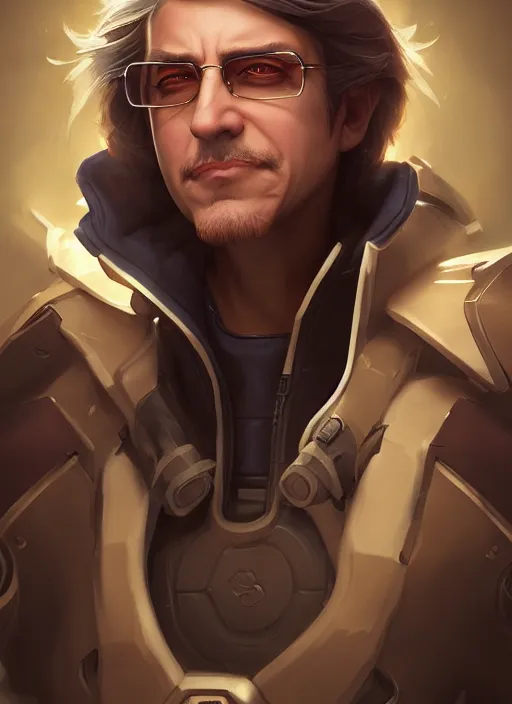 Prompt: character portrait of a fusion of Hammond from Overwatch and Cassidy from Overwatch by ArtGerm and Tom Bagshaw, 4k, highly detailed, cinematic lighting, characters merged